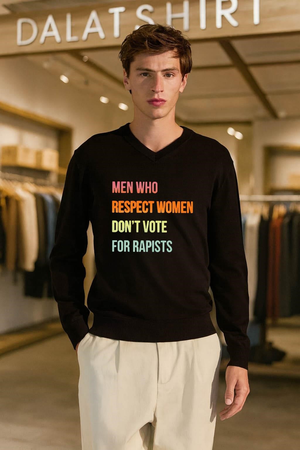 Men Who Respect Women Don't Vote For Rapists long-sleeve