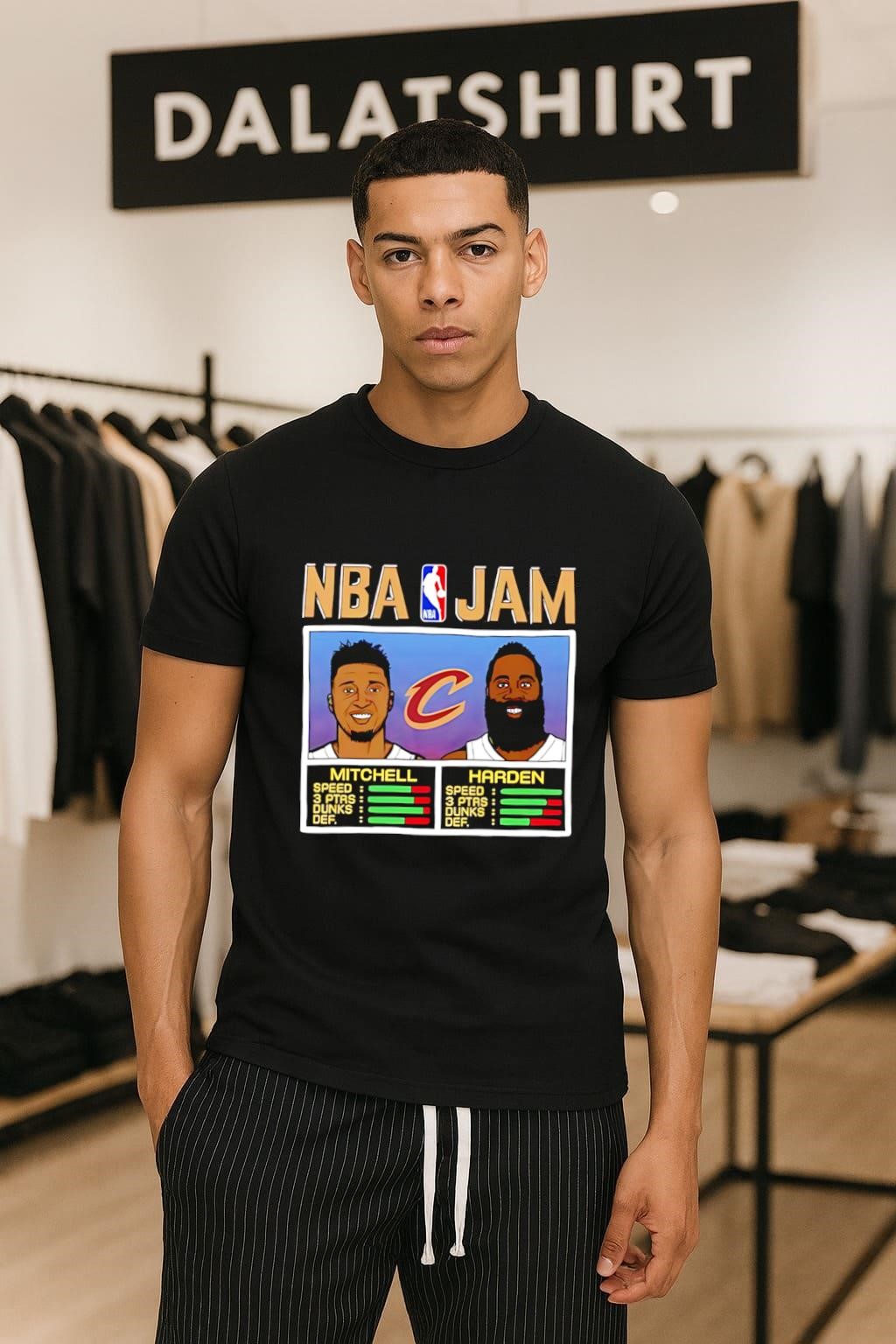 NBA Jam Cleveland Cavaliers Mitchell and Harden Player Stats shirt