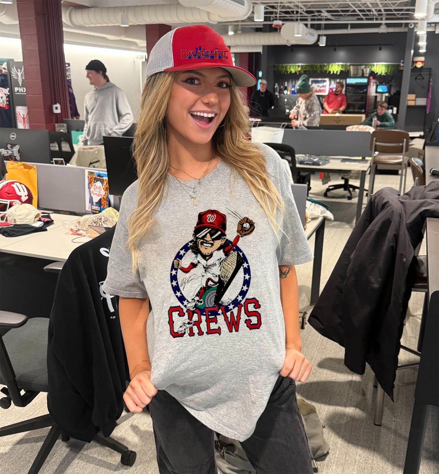 Nationals Dylan Crews Signature MLB cartoon V-Neck-T-Shirt