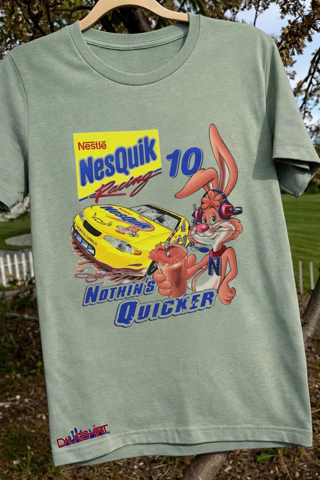 Nice Nesquik x Nascar Nothin's Quicker cartoon sage-green-t-shirt