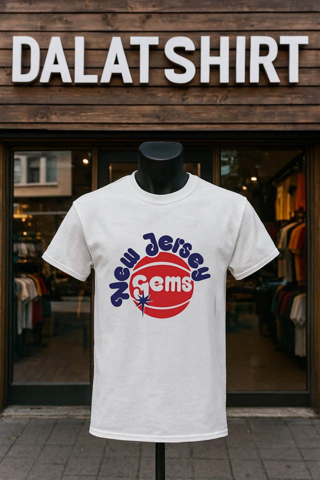 Nice New Jersey Gems basketball logo shirt