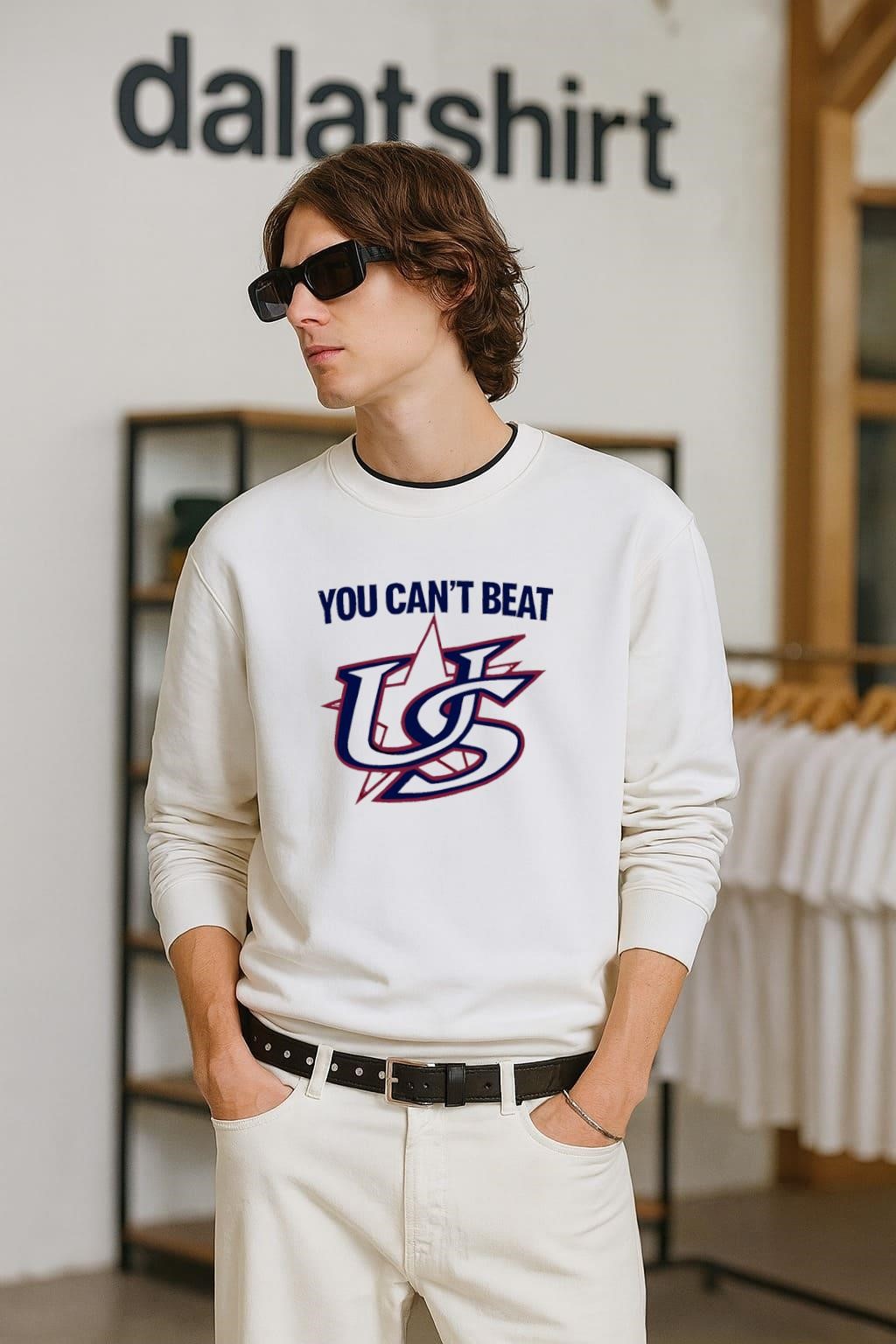 Nice You CAn't Beat USA Baseball long-sleeve