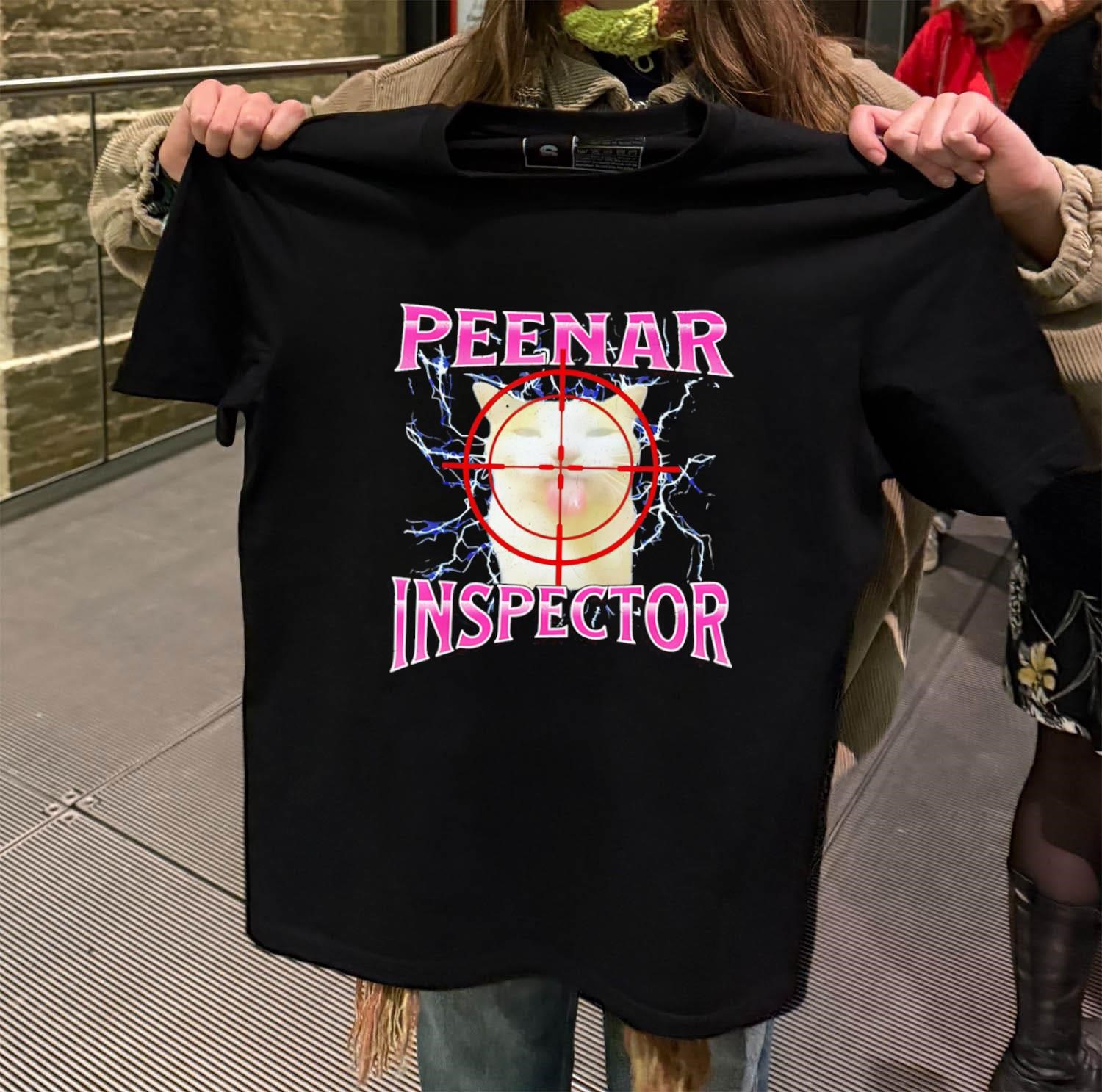 Peenar Inspector cat meme black-t-shirt