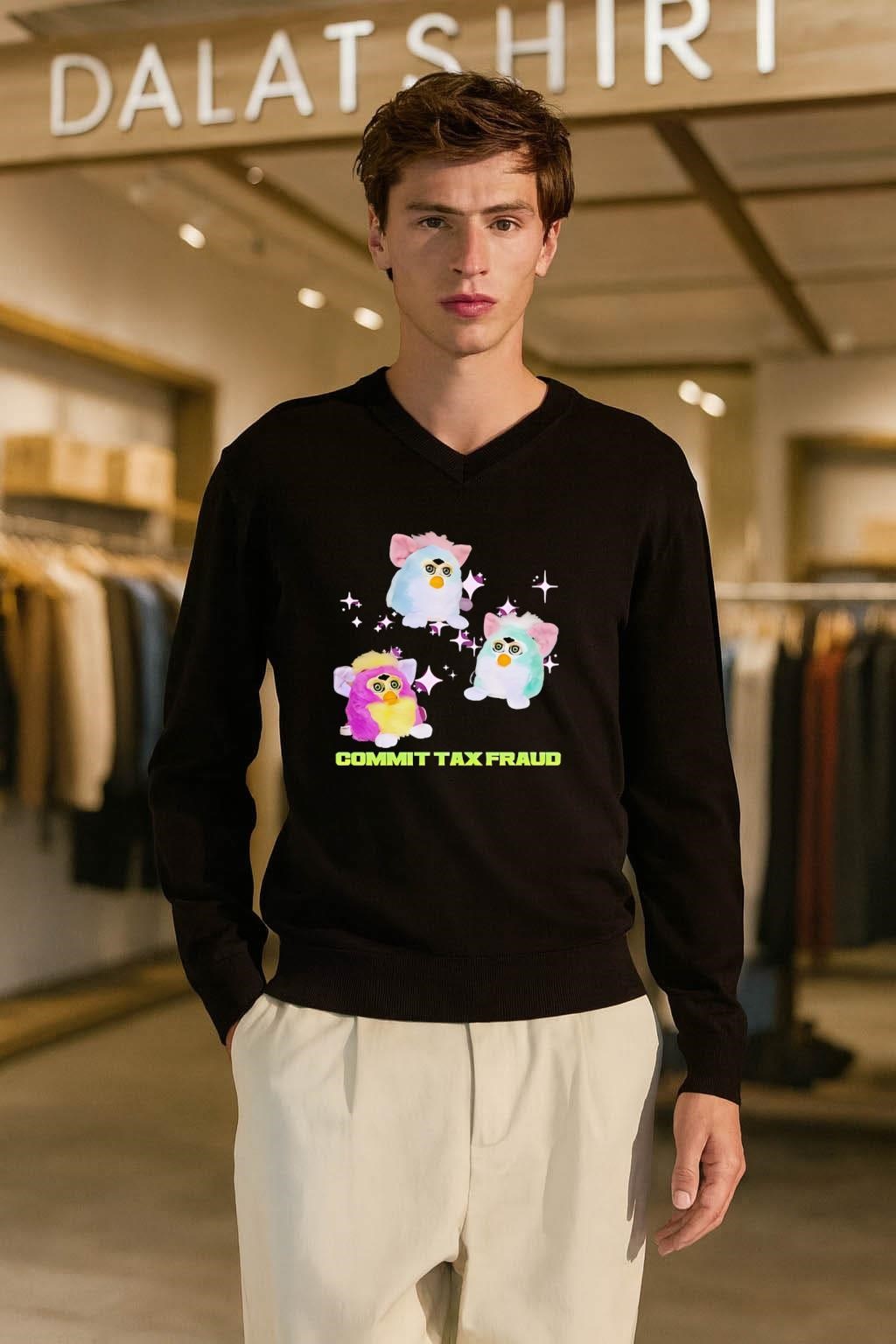 Pink And Blue Furbies Sparkles Commit Tax Fraud long-sleeve