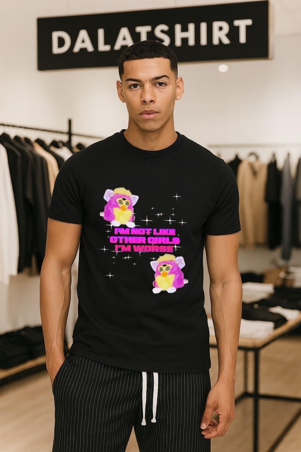 Pink Furby Sparkles I'm Not Like Other Girls I'm Worse shirt