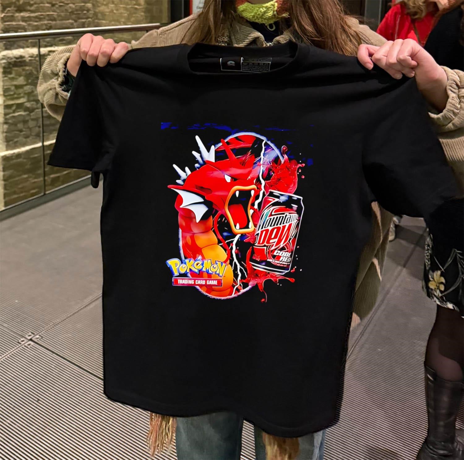 Pokémon Trading Card Game Mountain Dew Code Red black-t-shirt