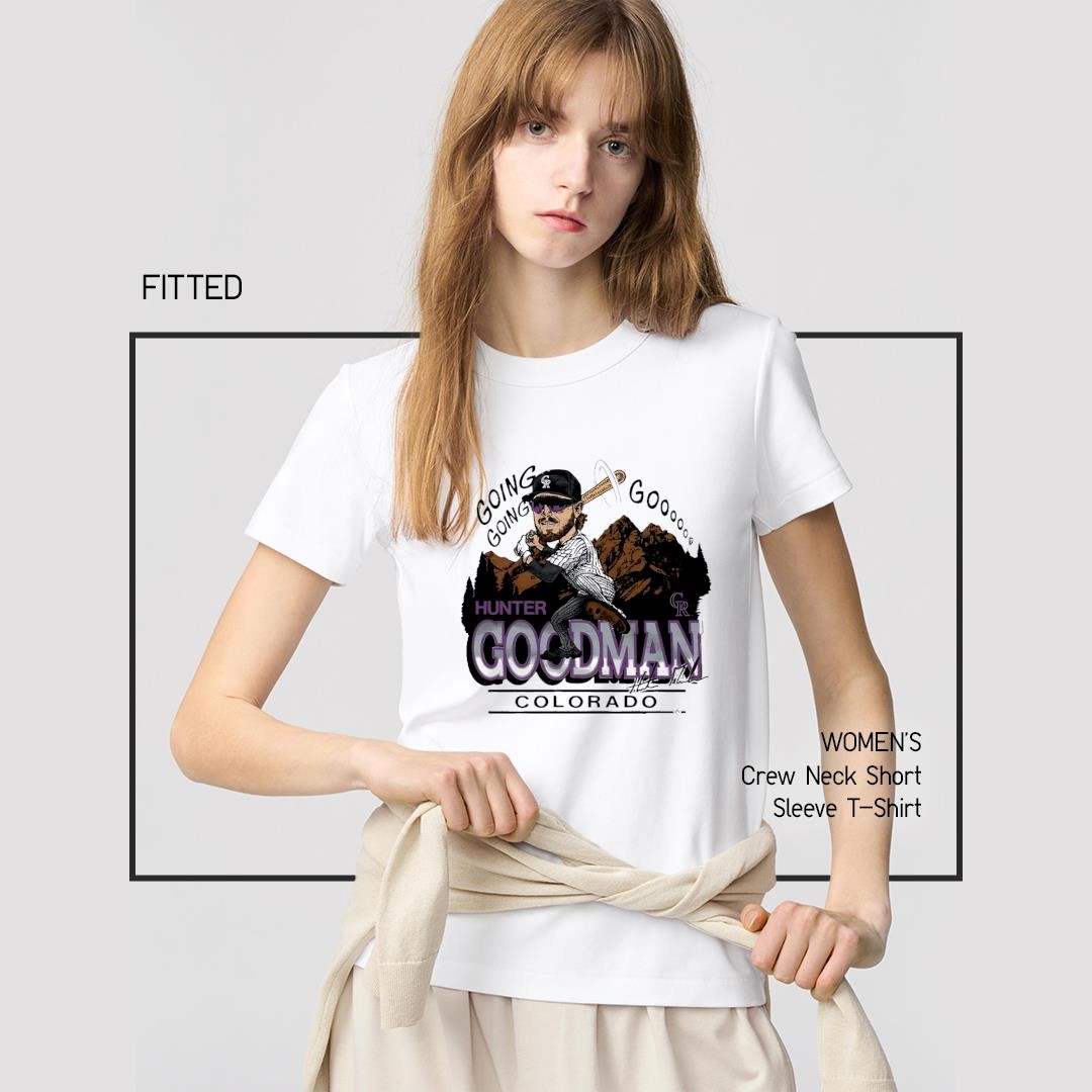 Rockies Hunter Goodman Signature MLB cartoon women's-shirt