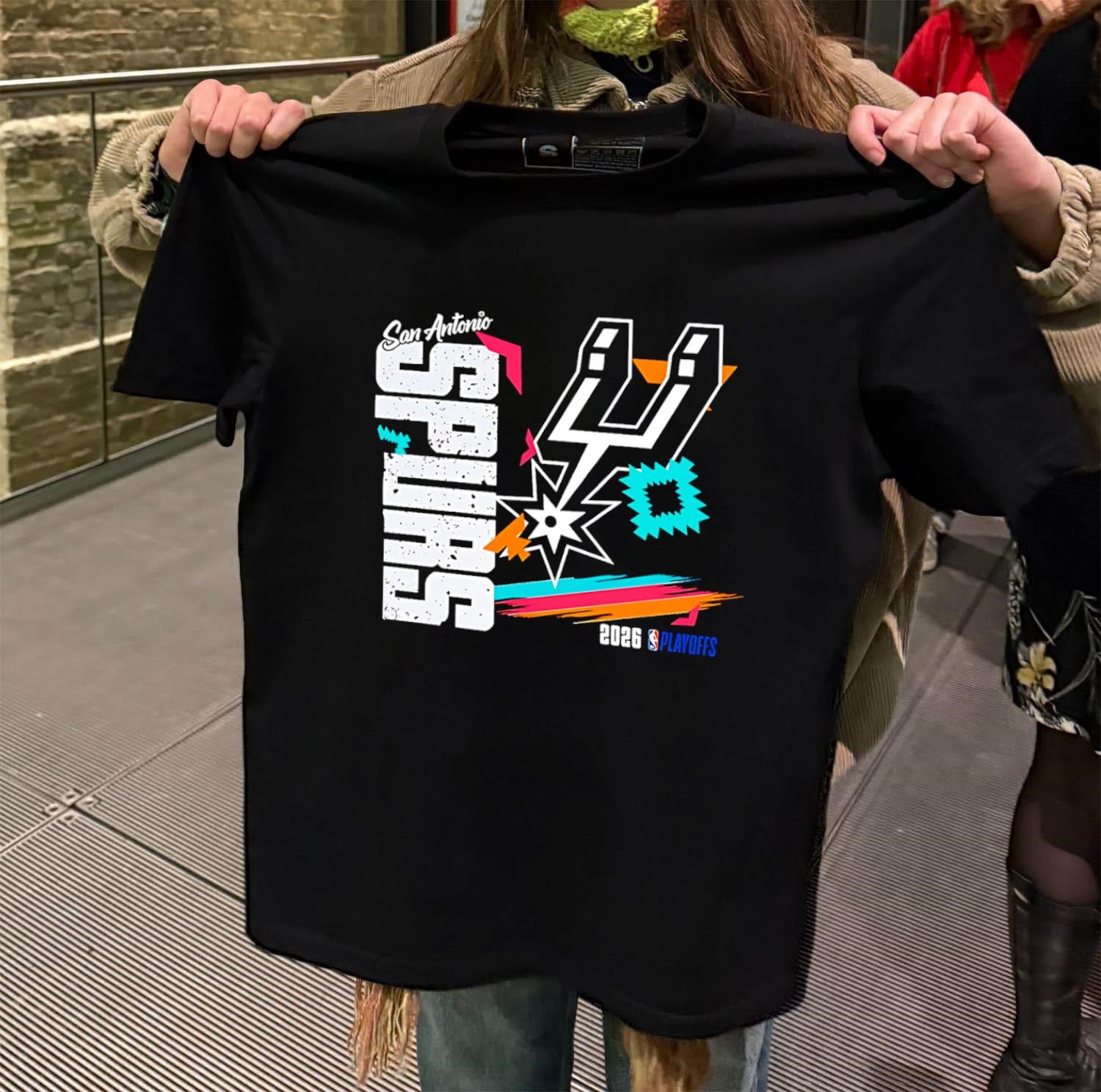 San Antonio Spurs 2026 NBA Playoffs black-t-shirt