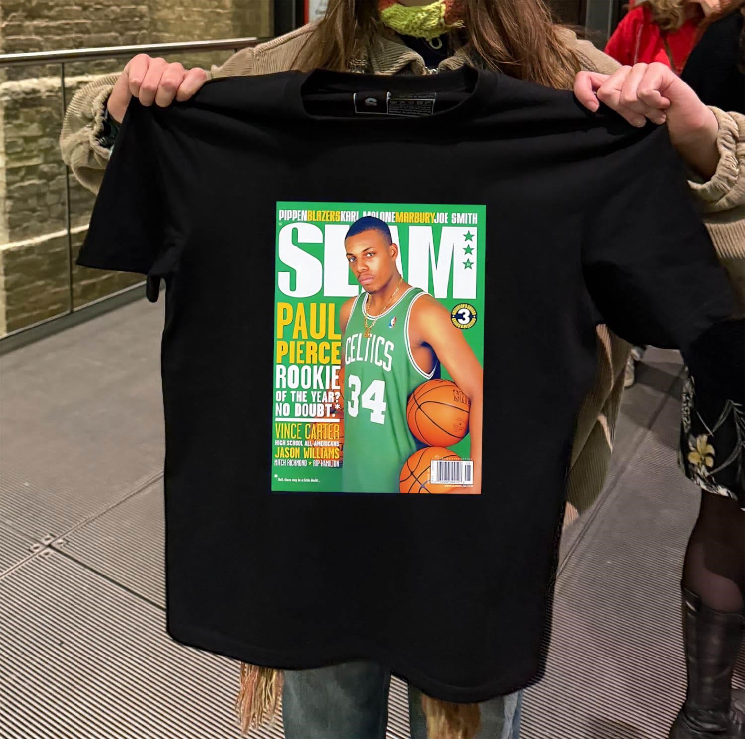 Slam Paul Pierce Rookie of the Year Celtics black-t-shirt