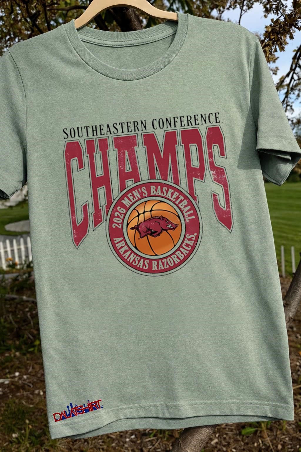 Southeastern Conference Champs 2026 Arkansas Razorbacks sage-green-t-shirt