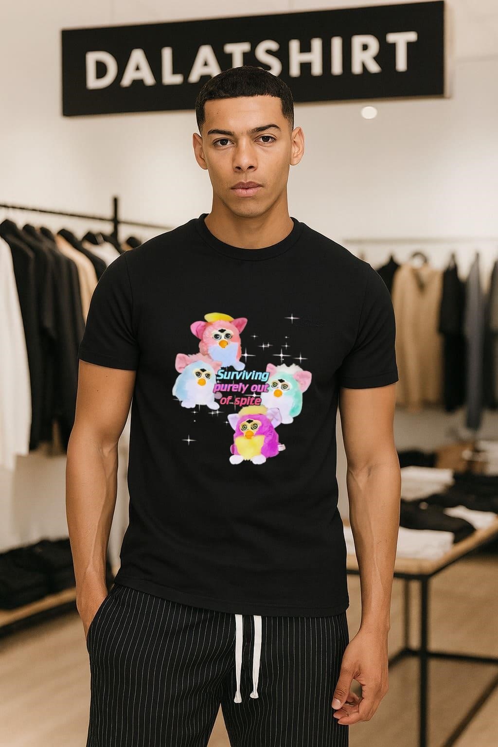 Surviving Purely Out Of Spite Four Colorful Furbies shirt