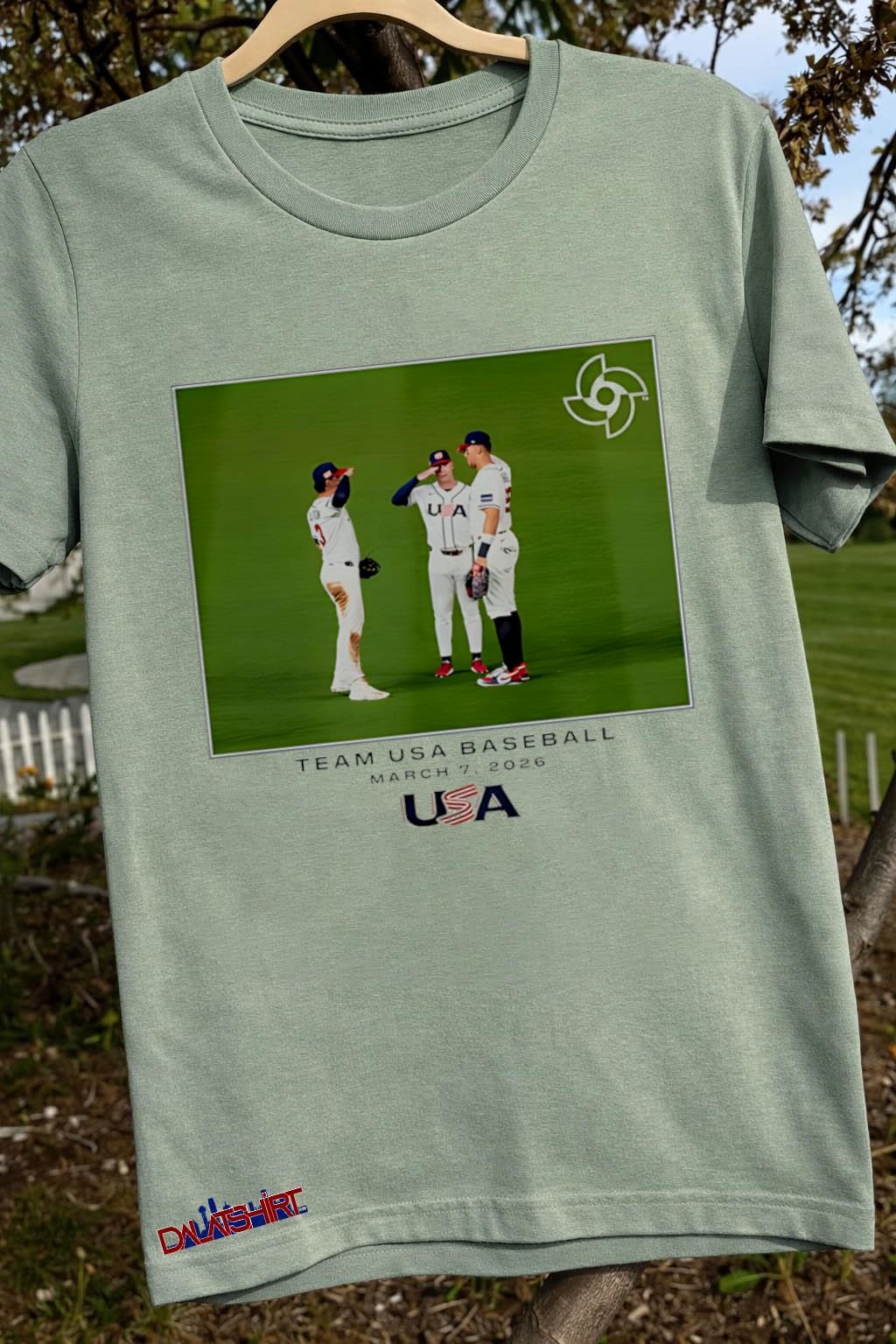 Team USA Baseball 2026 World Baseball Classic Moment sage-green-t-shirt