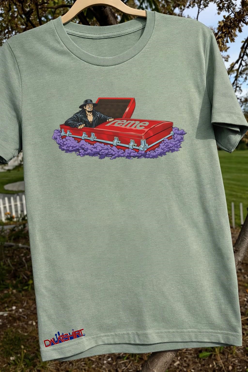 The Undertaker in Supreme Coffin sage-green-t-shirt
