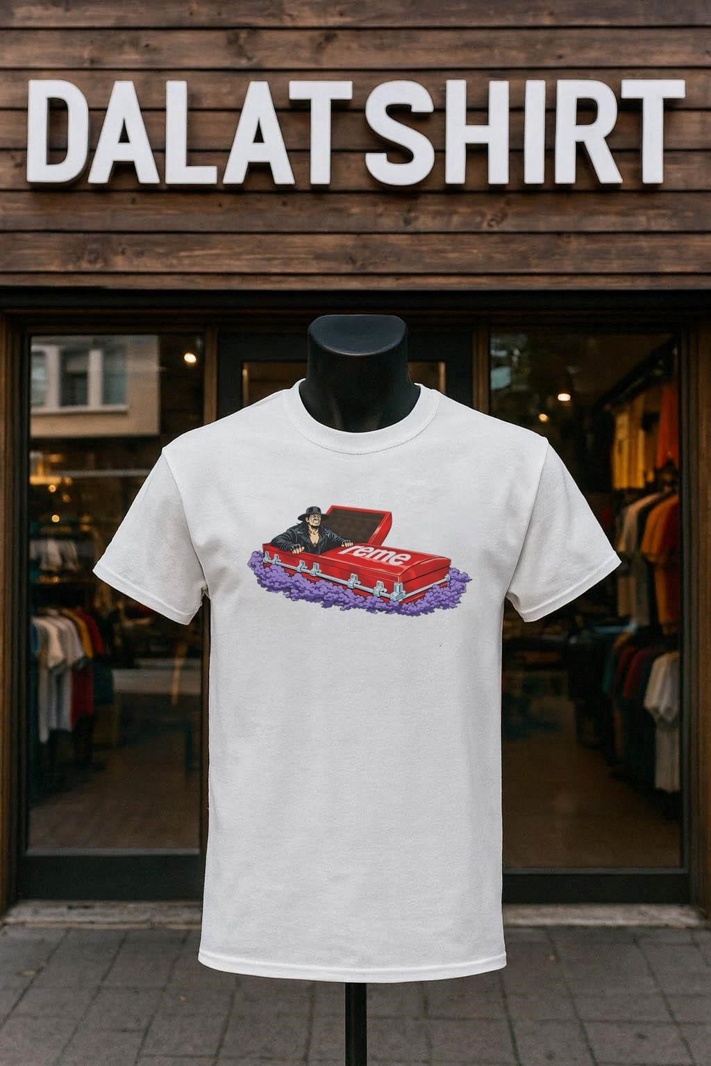 The Undertaker in Supreme Coffin shirt