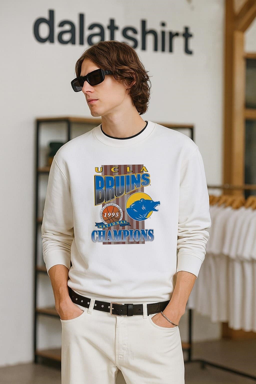 UCLA Bruins 1995 University of California Los Angeles National Champions Bear long-sleeve