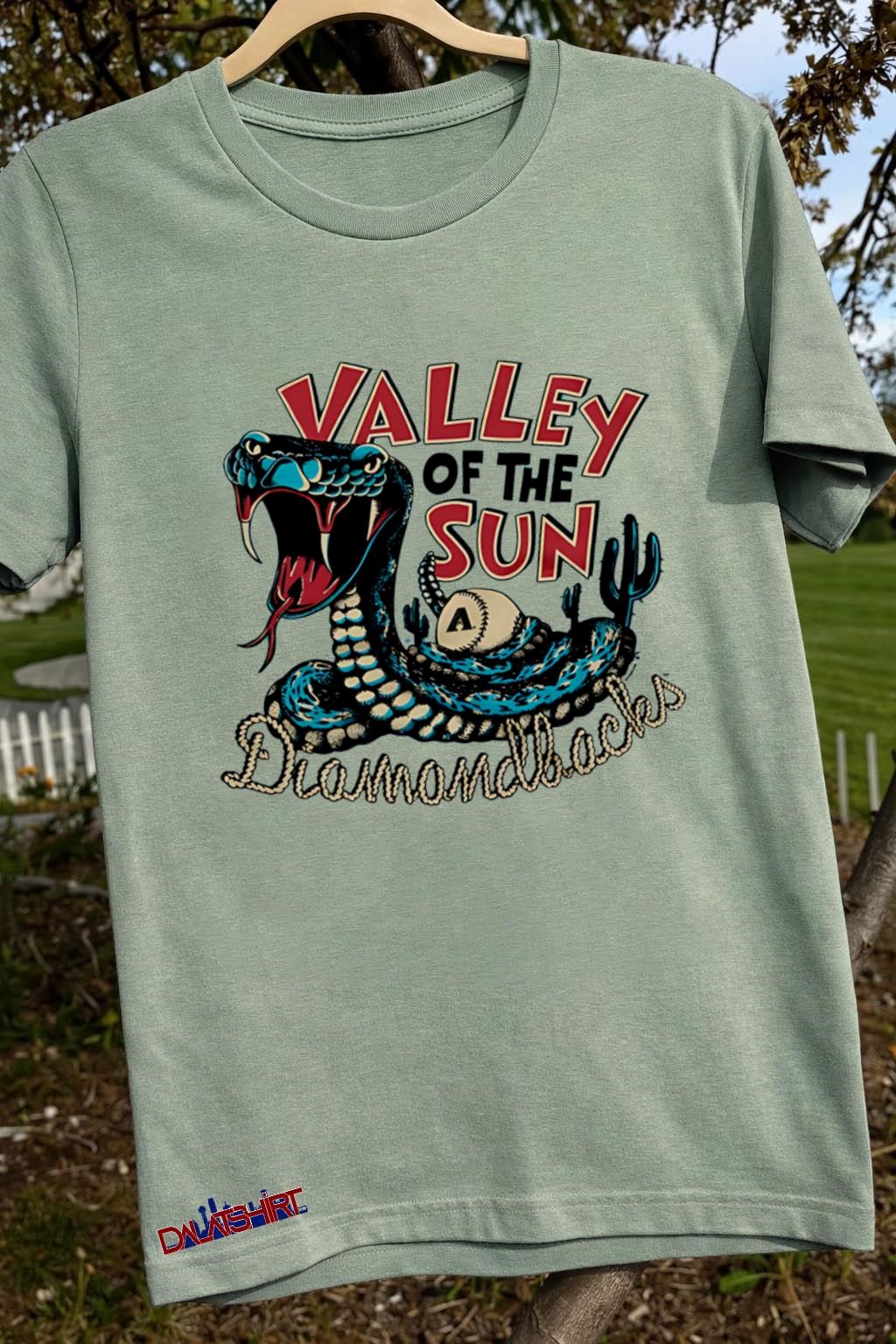Valley Of The Sun Diamondbacks Snake Baseball Cactus sage-green-t-shirt
