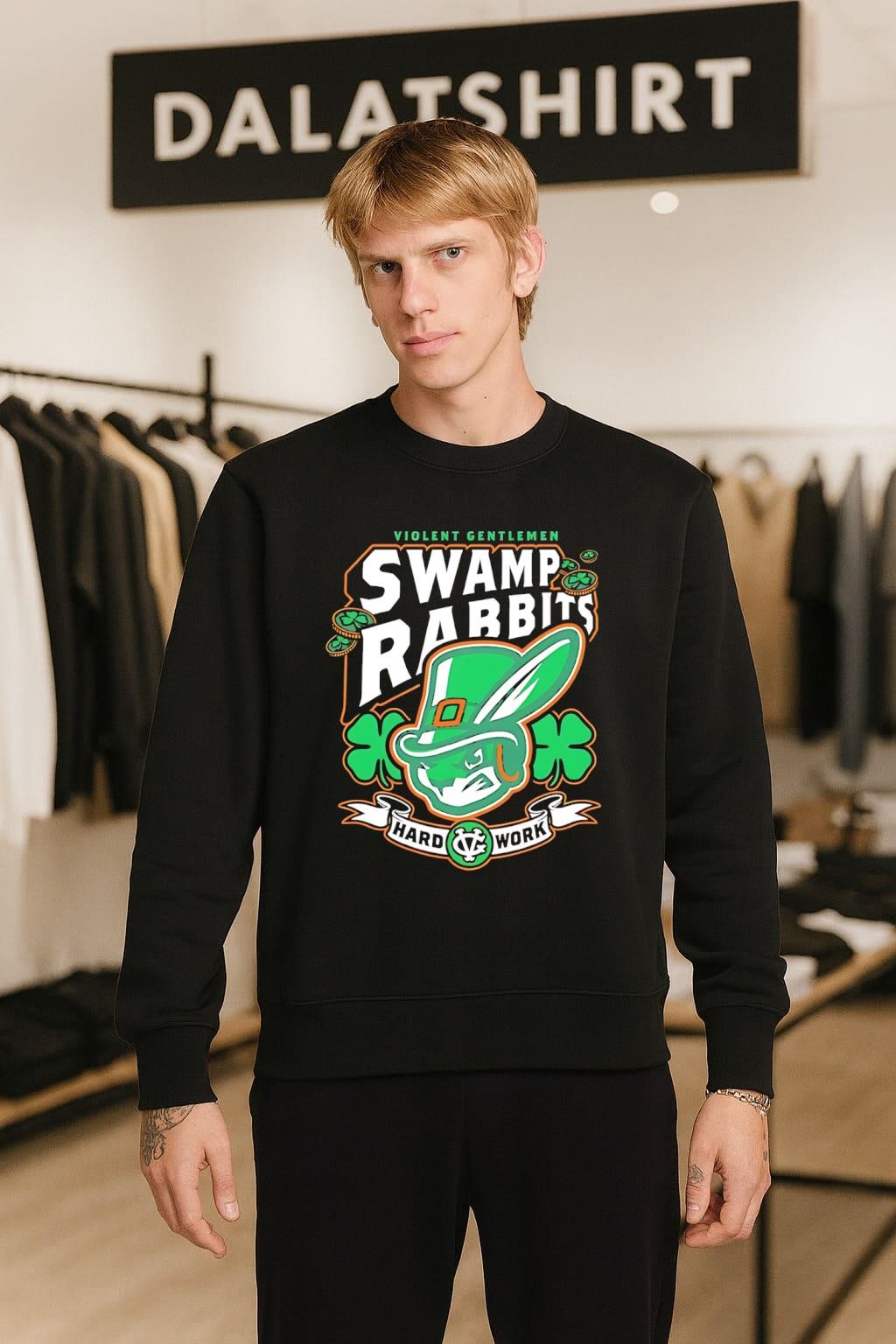 Violent Gentlemen Swamp Rabbits Hard Work Rabbit Leprechaun sweater